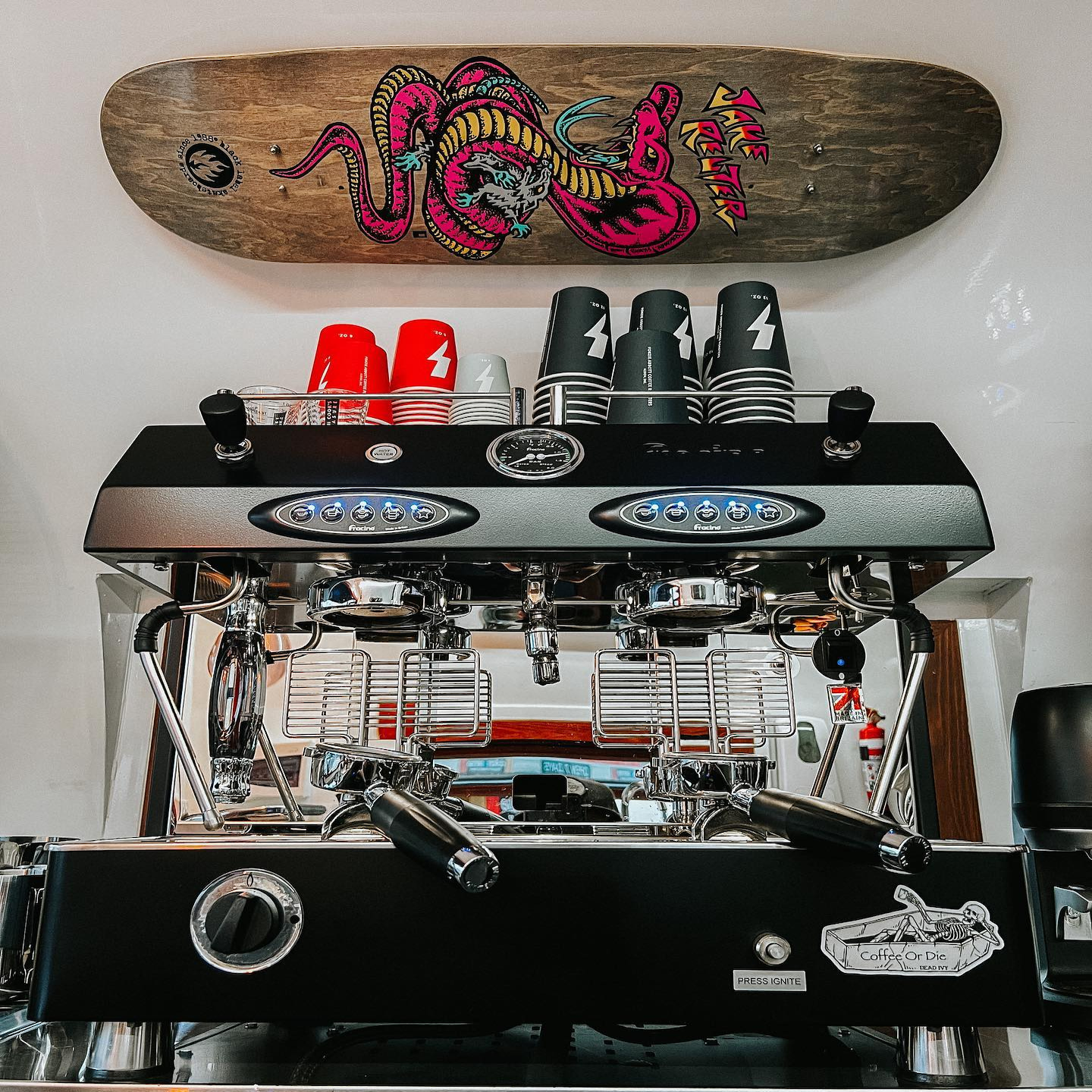 Our Coffee Machine in the Coffee Van