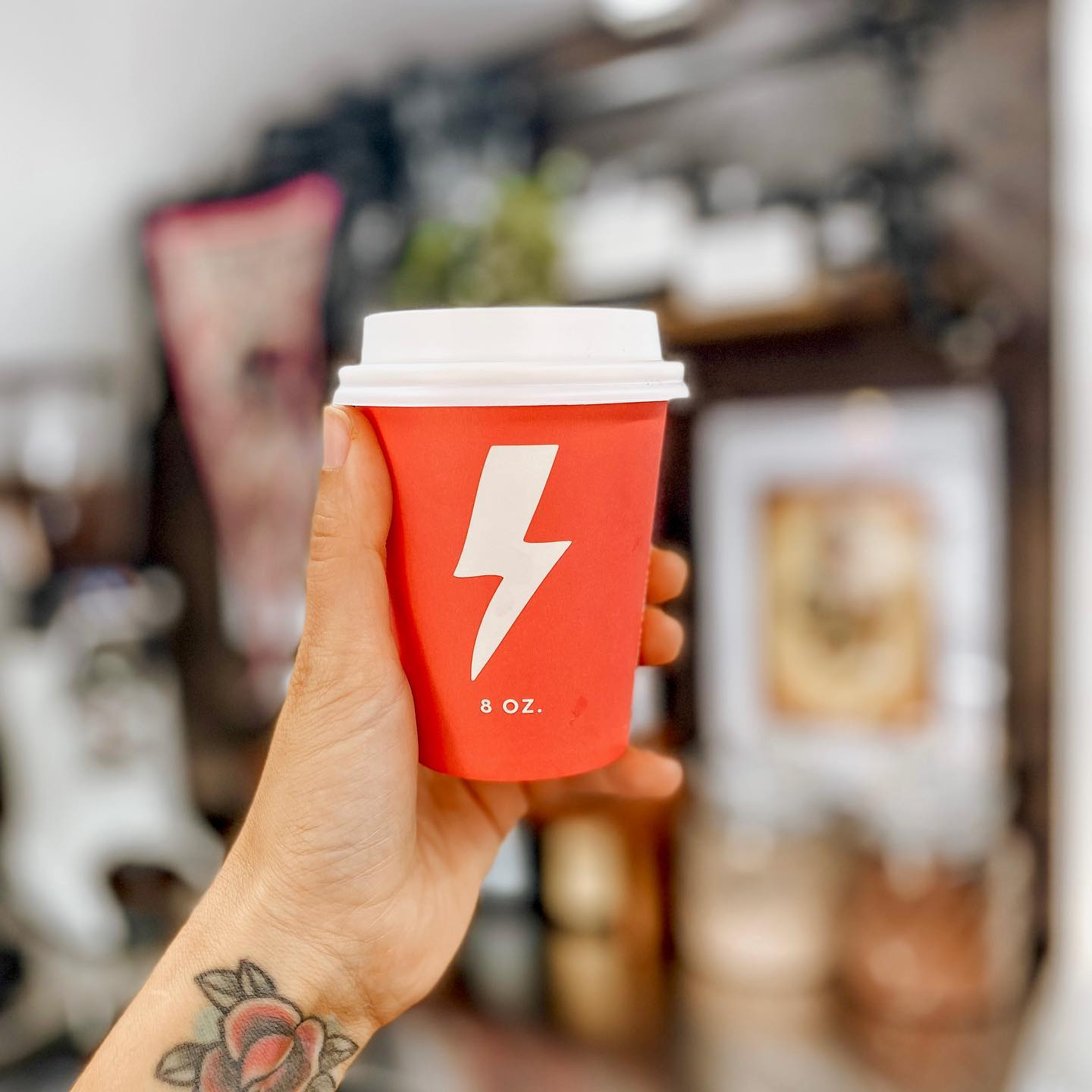 Red, 8 oz, fonzie abbott take away coffee cup